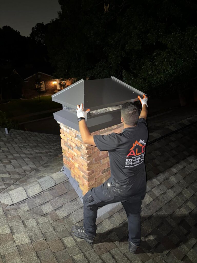 Chimney cap service in Denver, Colorado. Chimney repair services.