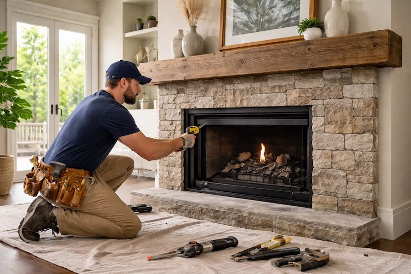 Fireplace installation in Dallas
